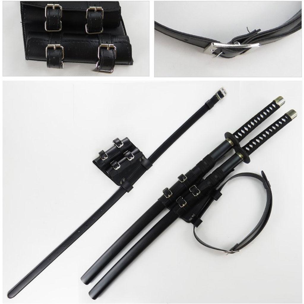 Medieval Sword Holder PU Leather Rapier Belt Waist Sheath Strap Two Pieces