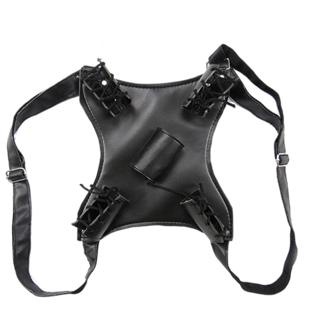 PU Leather Double Swords Sheath Men's Scabbard Holder for Cosplay Costume