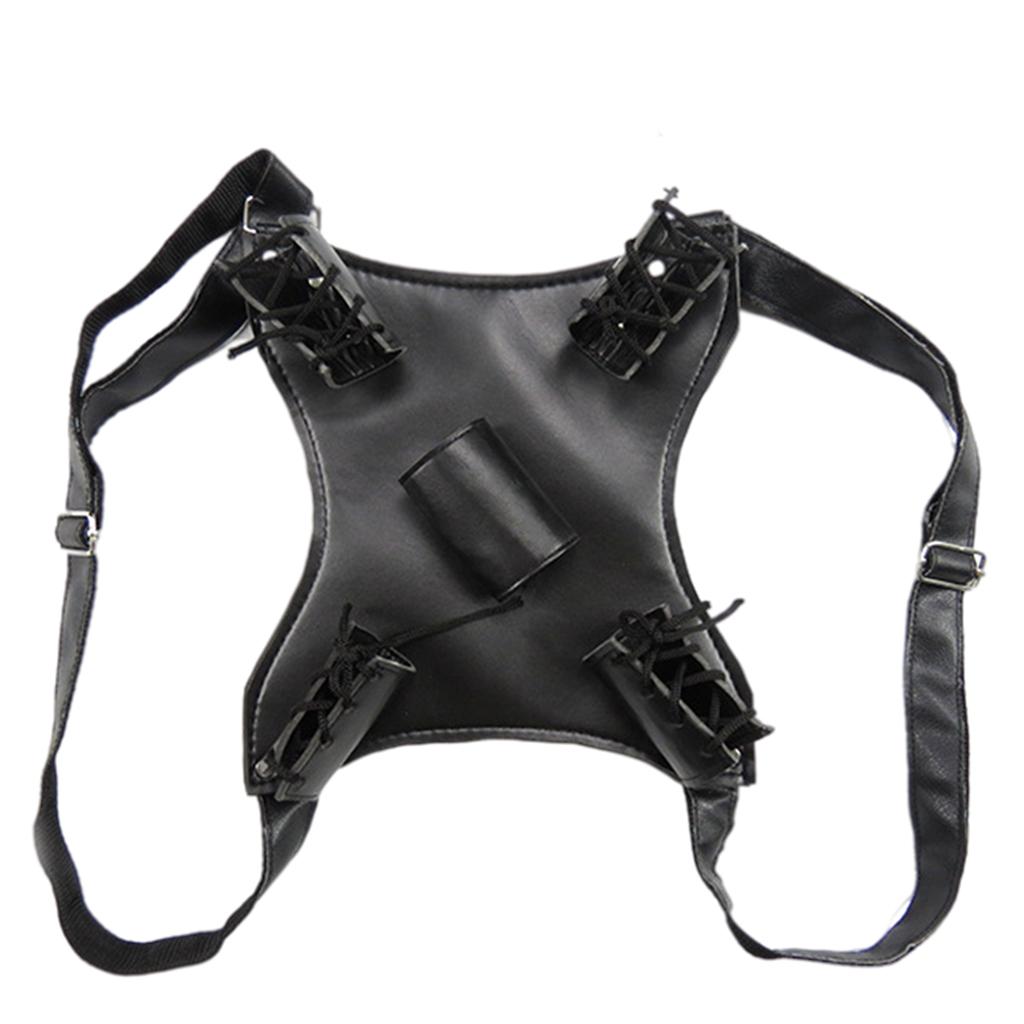 PU Leather Double Swords Sheath Men's Scabbard Holder for Cosplay Costume