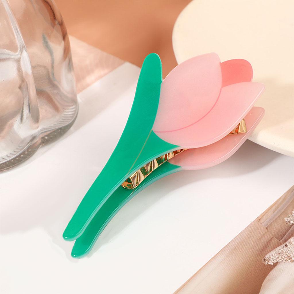 Hair Claw Clips Acetic Tulip Daisy Colorful for Bath Hair Accessories Ladies