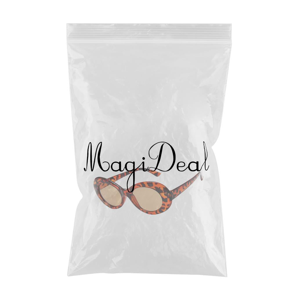 Oval Sunglass Lens Plastic Thick Frame Classic for Gatherings Holiday Travel Leopard Tea Chips
