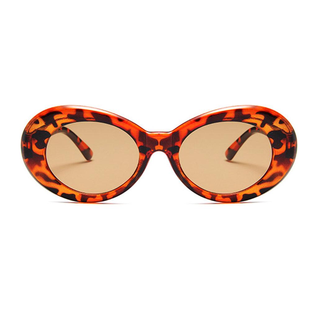 Oval Sunglass Lens Plastic Thick Frame Classic for Gatherings Holiday Travel Leopard Tea Chips