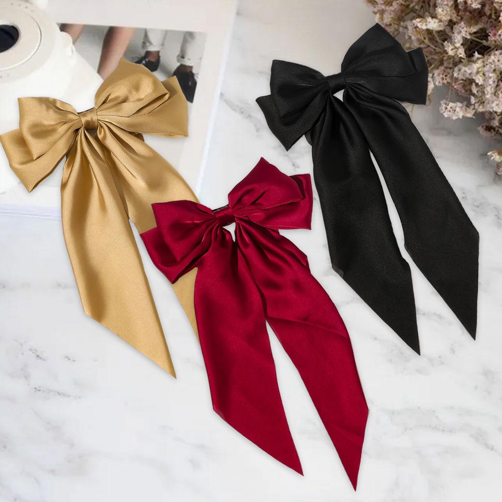 Large Bows Hair Clip Large Hairpin Headwear Styling Tools Ponytail Barrettes Black