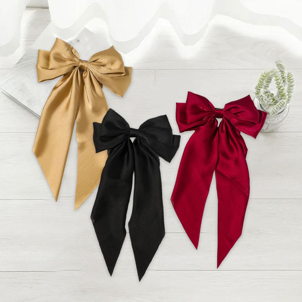 Large Bows Hair Clip Large Hairpin Headwear Styling Tools Ponytail Barrettes Black