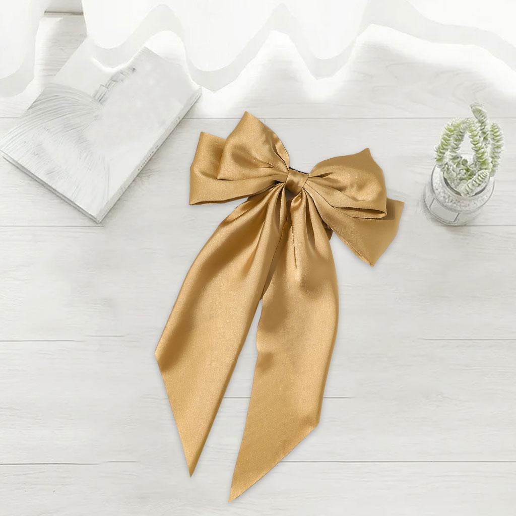 Large Bows Hair Clip Large Hairpin Headwear Styling Tools Ponytail Barrettes Champagne