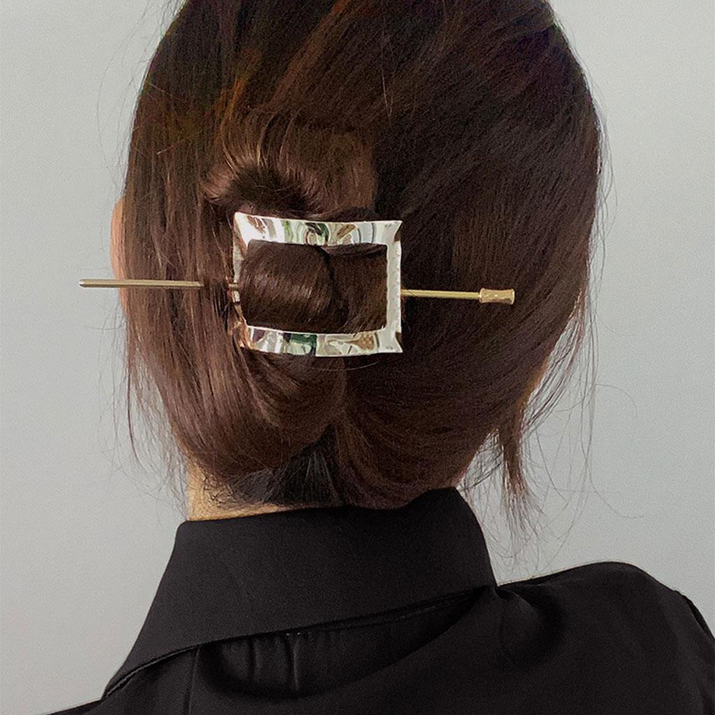 Fashion Girls Hair Clip Exquisite Hairpin Headwear Accessory Golden Square