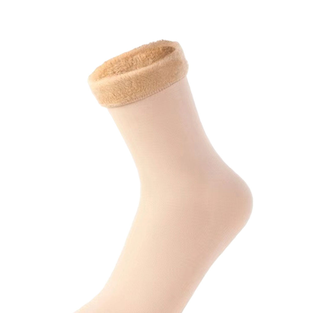 Seamless Ski Thermal Socks Winter Calcetines Short for Women Men Skin Color