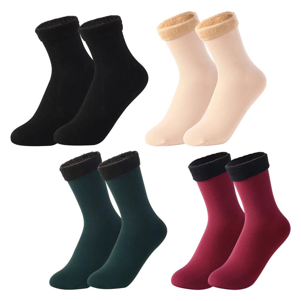 Seamless Ski Thermal Socks Winter Calcetines Short for Women Men Skin Color