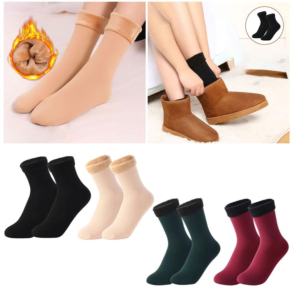 Seamless Ski Thermal Socks Winter Calcetines Short for Women Men Skin Color