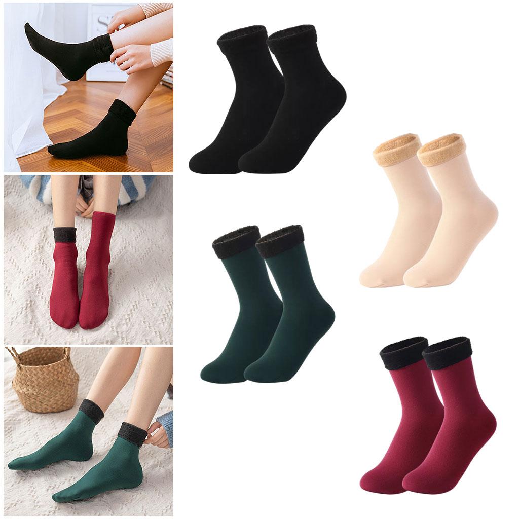 Seamless Ski Thermal Socks Winter Calcetines Short for Women Men Skin Color