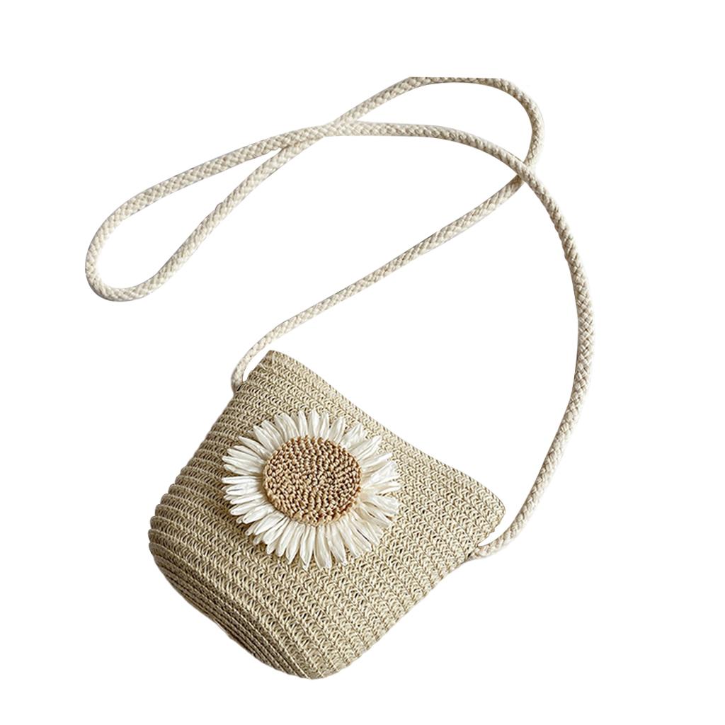 Straw Bag Portable Colorful Accessories Humanize Practical for Girl Beige