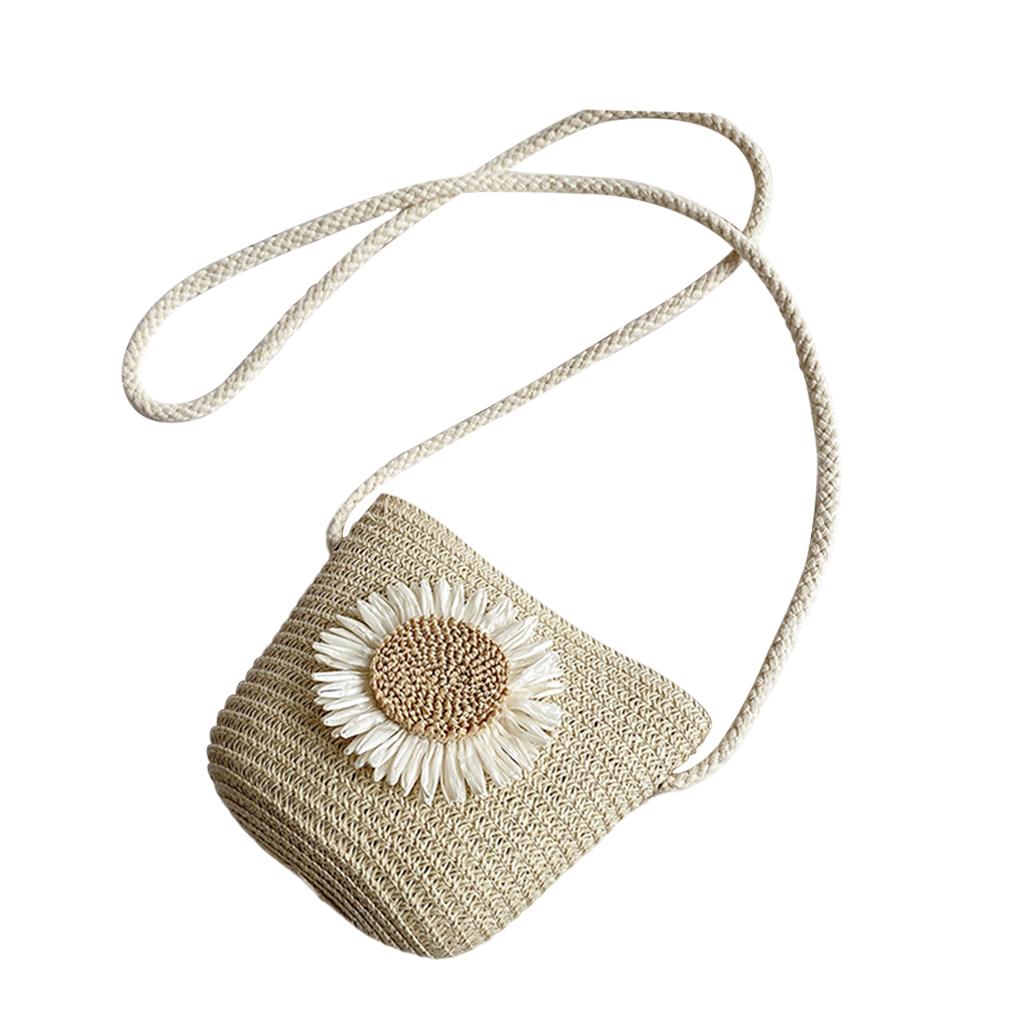 Straw Bag Portable Colorful Accessories Humanize Practical for Girl Beige