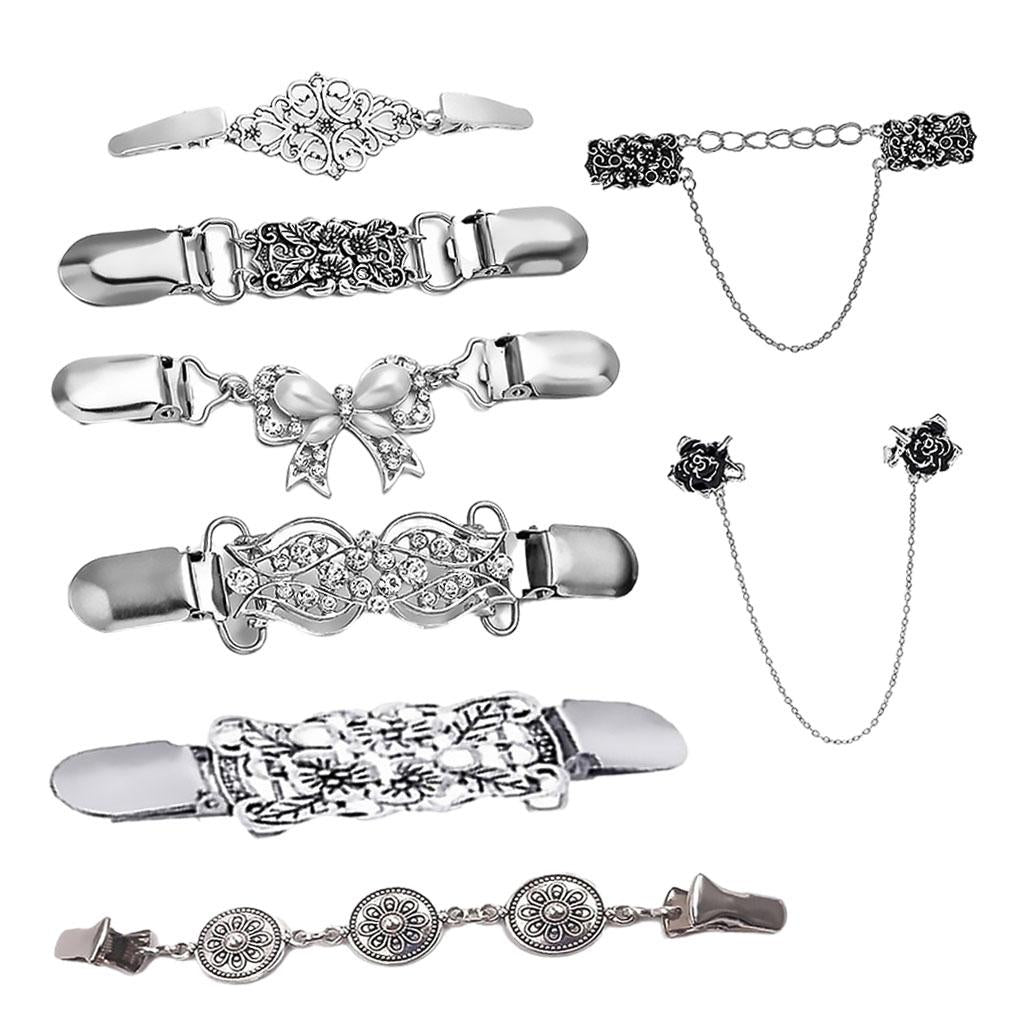 Sweater Clips Dresses Collar Retro 8 Styles Shawl Chain Clips for Gift Women
