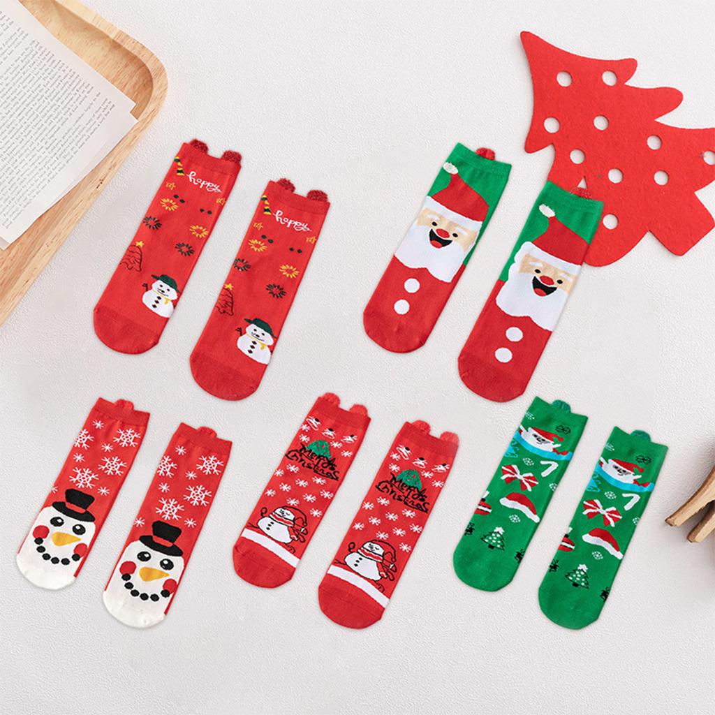 4Pairs Womens Cotton Sock Cute Deer Christmas Pattern Socks Dog Funny Sock C