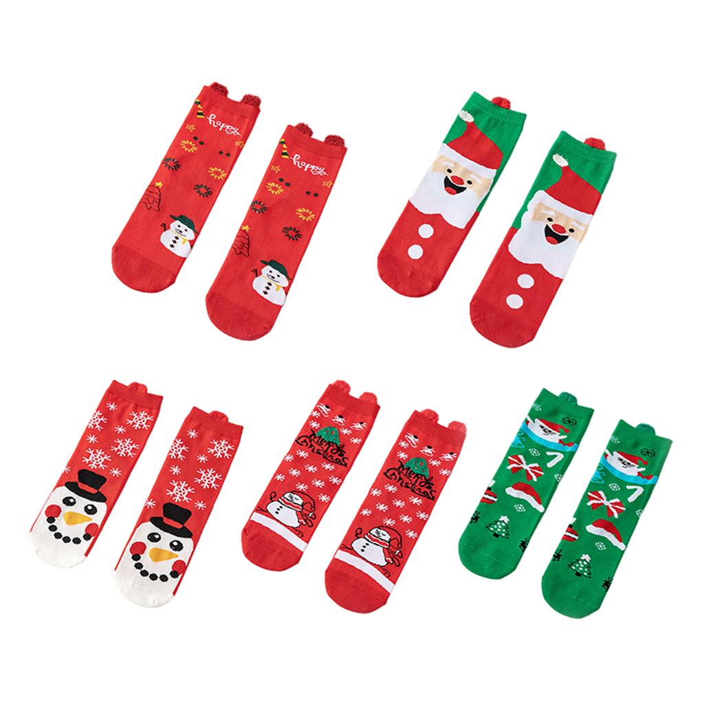 4Pairs Womens Cotton Sock Cute Deer Christmas Pattern Socks Dog Funny Sock C