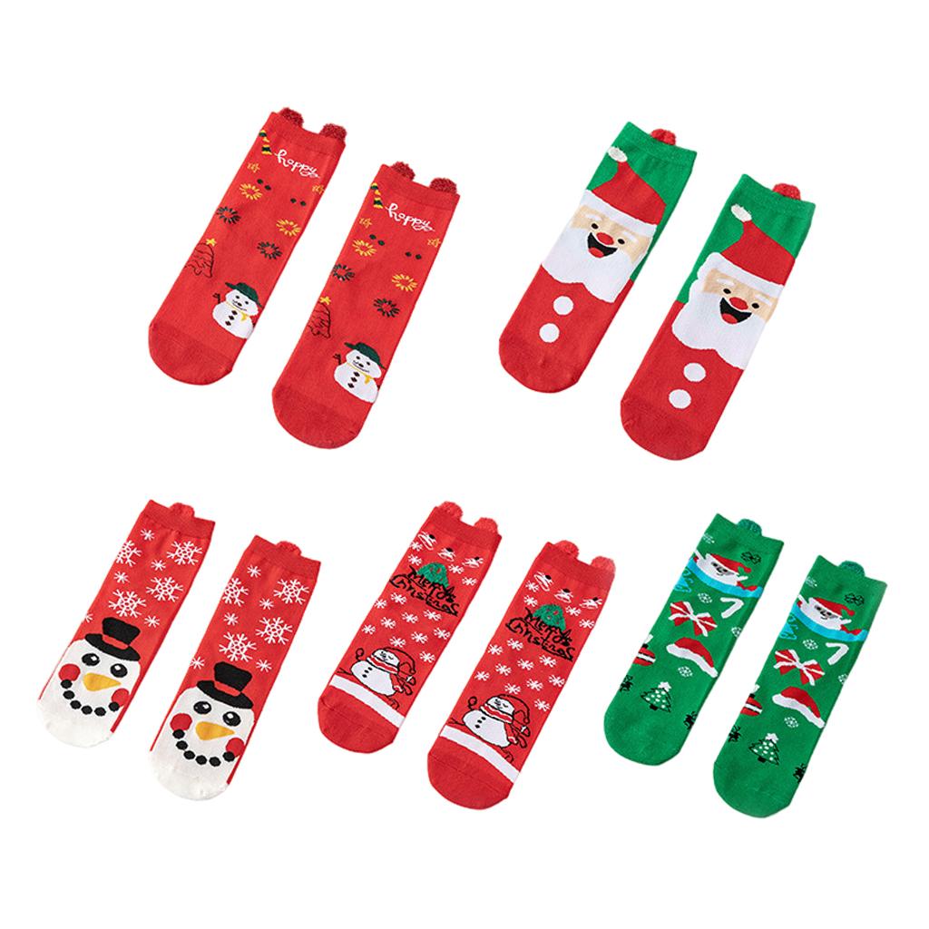 4Pairs Womens Cotton Sock Cute Deer Christmas Pattern Socks Dog Funny Sock C