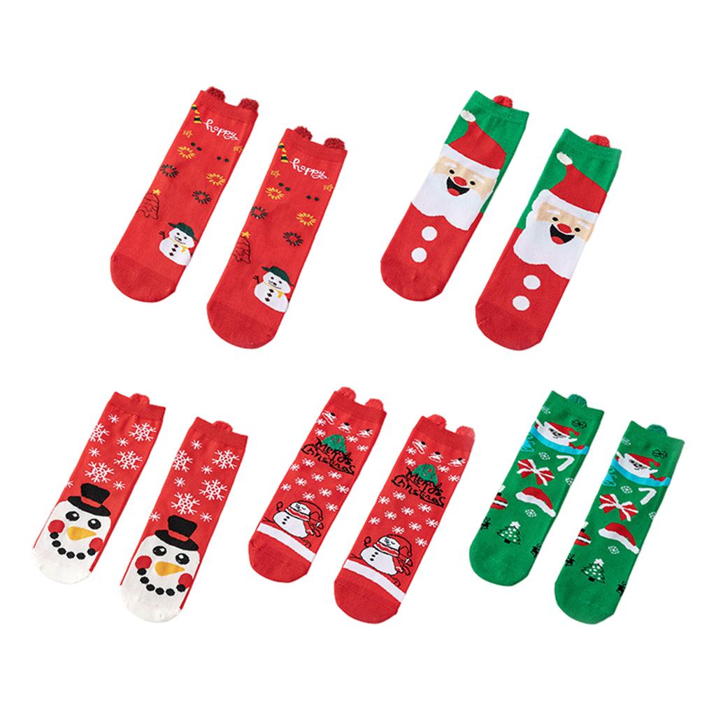 4Pairs Womens Cotton Sock Cute Deer Christmas Pattern Socks Dog Funny Sock C
