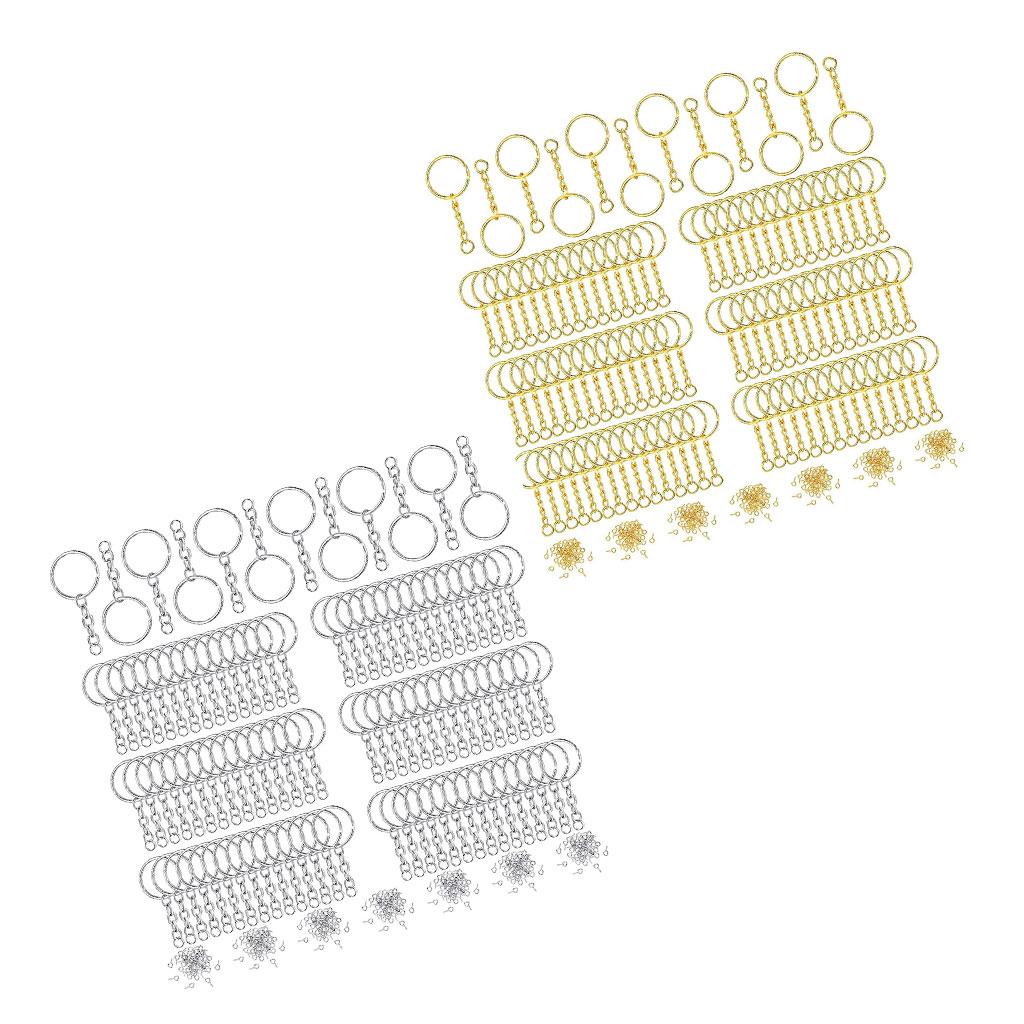 360pcs Key Chains Rings DIY Open Split Jump Ring Silver Keyring Blanks Sliver