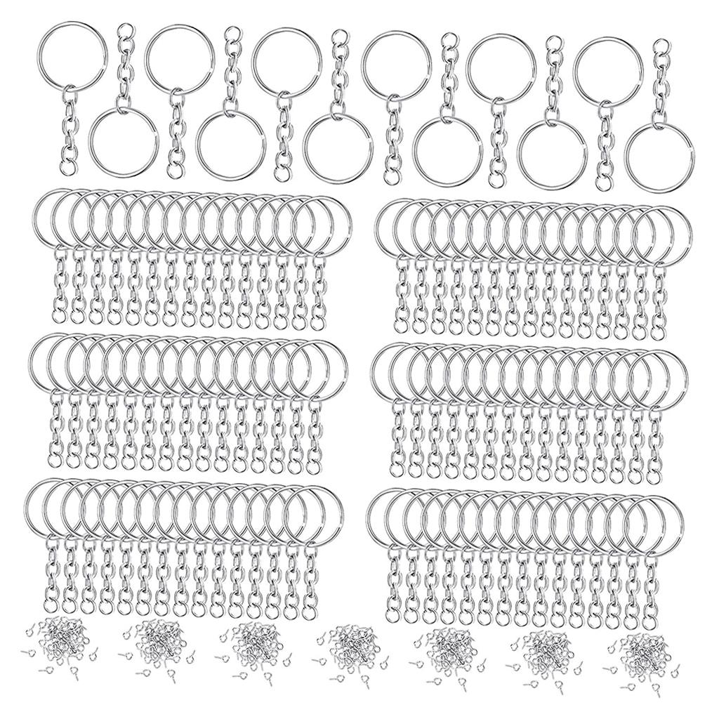 360pcs Key Chains Rings DIY Open Split Jump Ring Silver Keyring Blanks Sliver