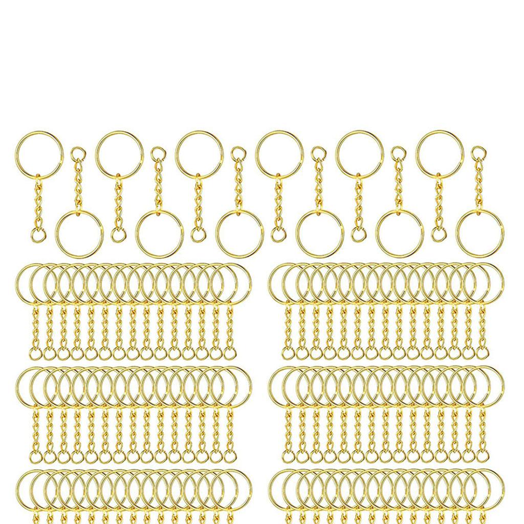 360pcs Key Chains Rings DIY Open Split Jump Ring Silver Keyring Blanks Gold