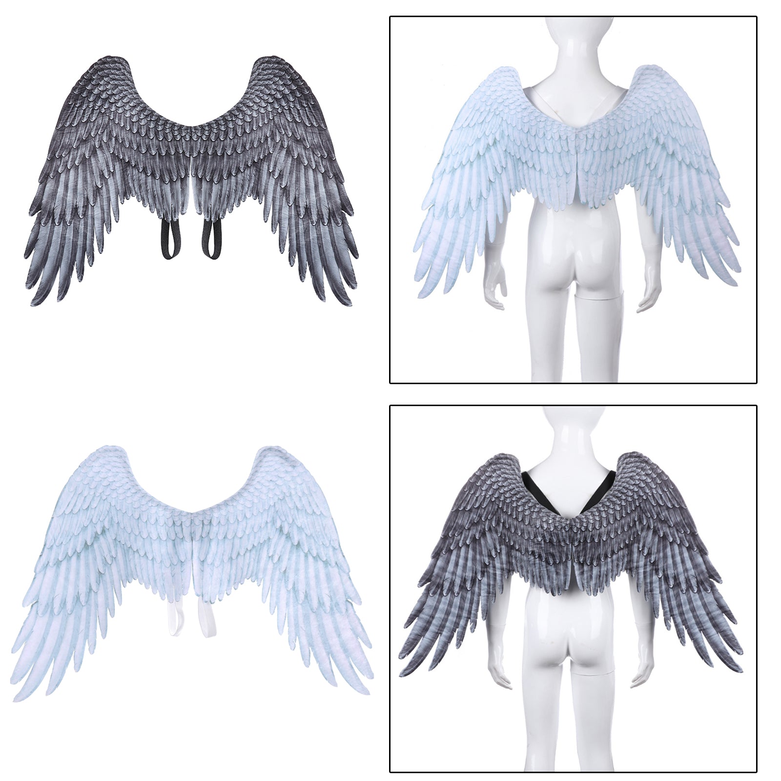 3D Kids Angel Wing for Cosplay Party Costumes Party Halloween Devil Costume White