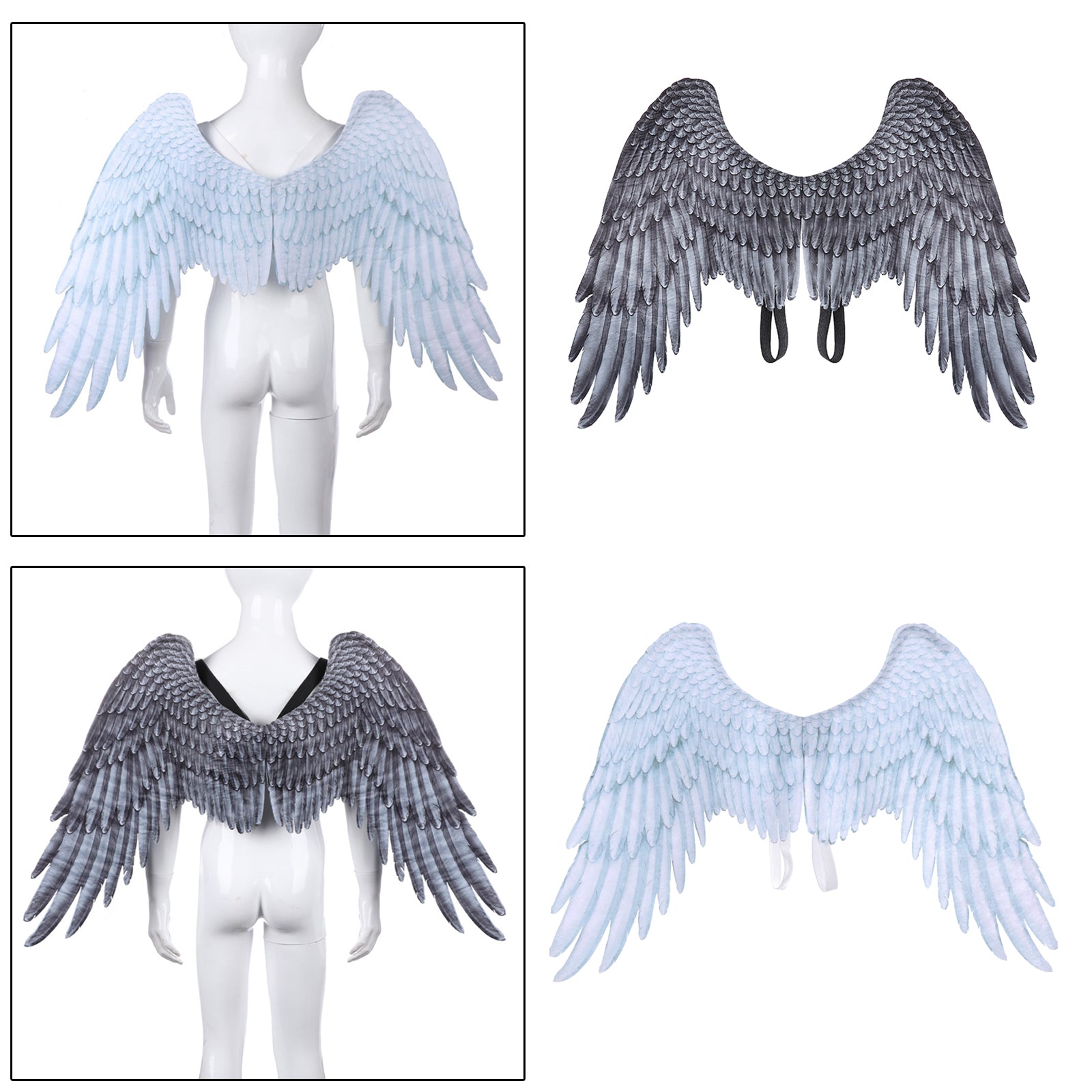 3D Kids Angel Wing for Cosplay Party Costumes Party Halloween Devil Costume White