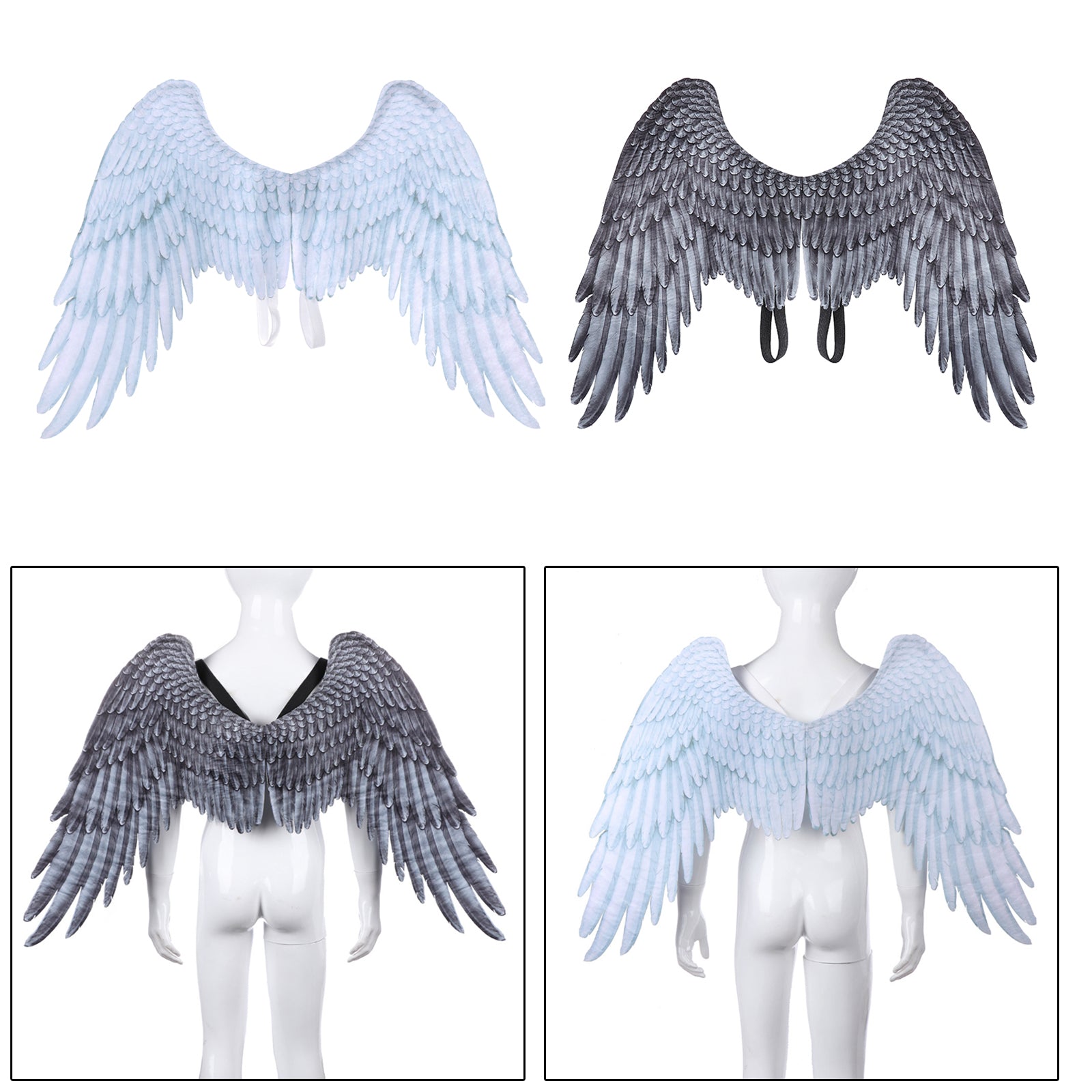 3D Kids Angel Wing for Cosplay Party Costumes Party Halloween Devil Costume White