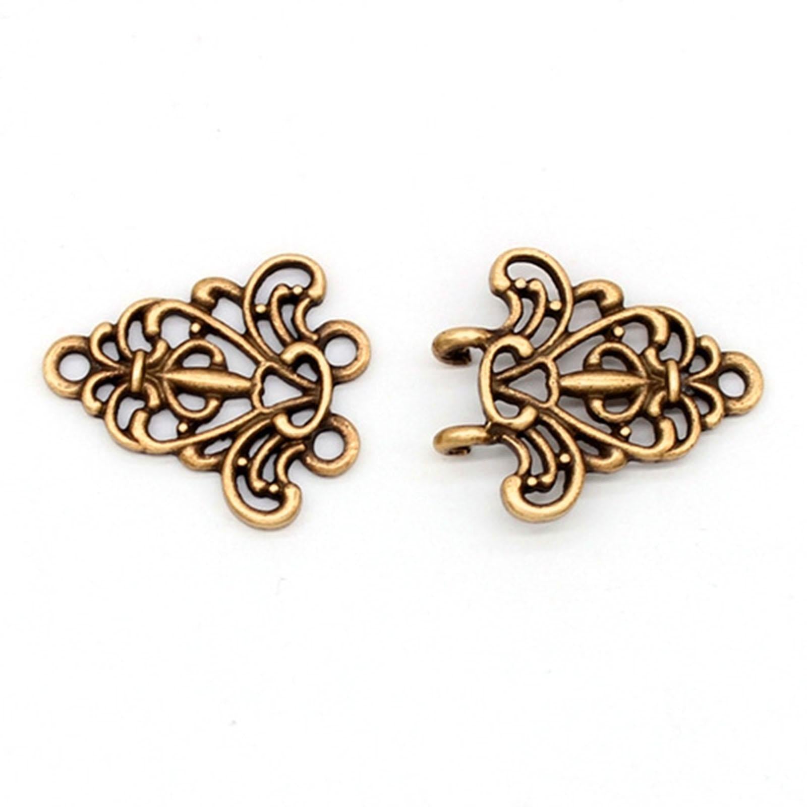 4Pcs Medieval Alloy Shawl Fastener Sew Cardigan Clips Celtic for Girl Women Bronze