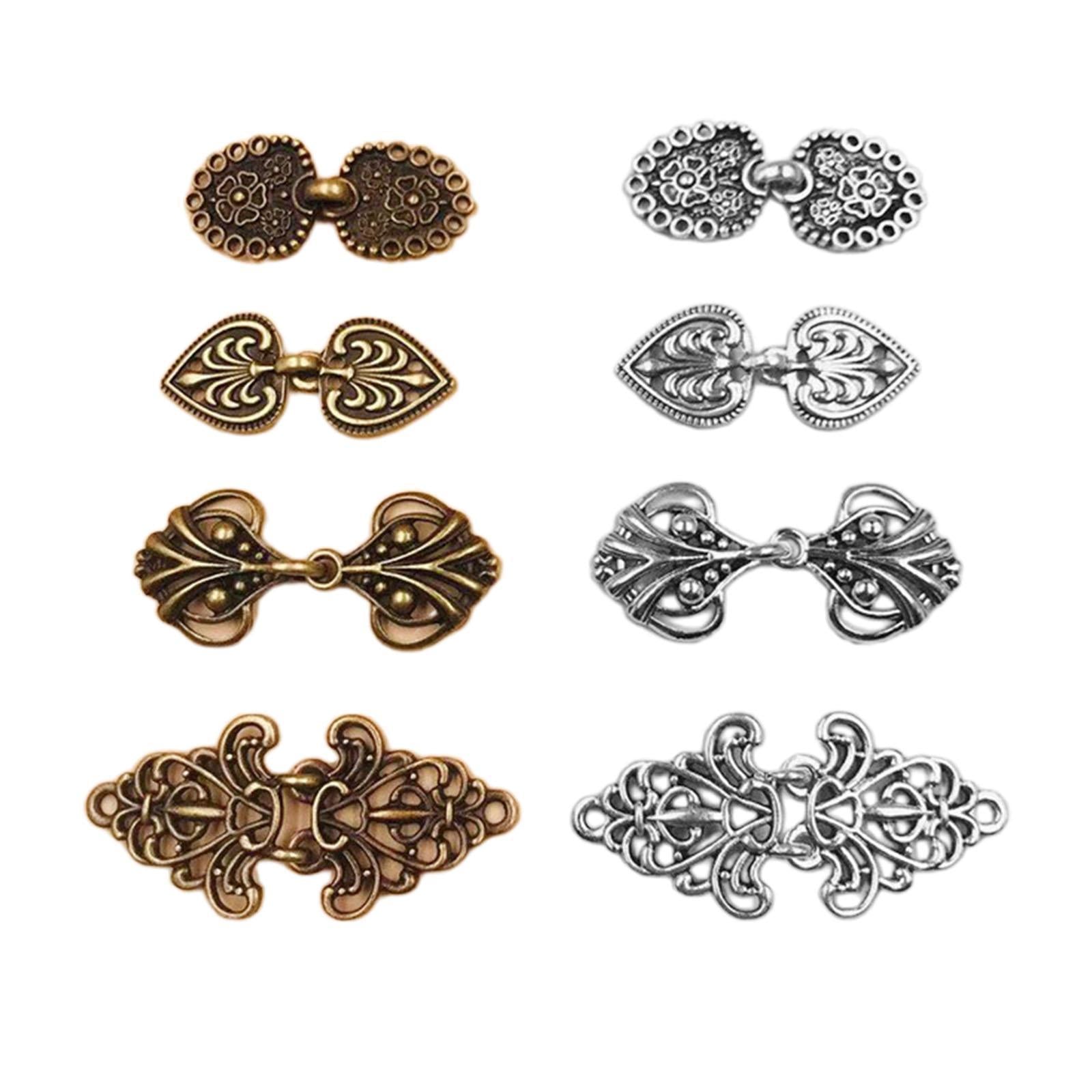 4Pcs Medieval Alloy Shawl Fastener Sew Cardigan Clips Celtic for Girl Women Bronze