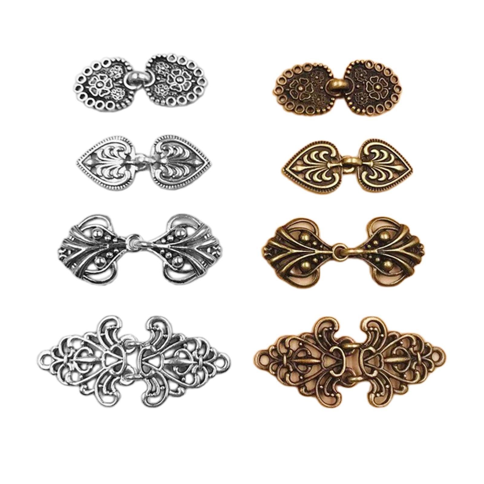 4Pcs Medieval Alloy Shawl Fastener Sew Cardigan Clips Celtic for Girl Women Bronze