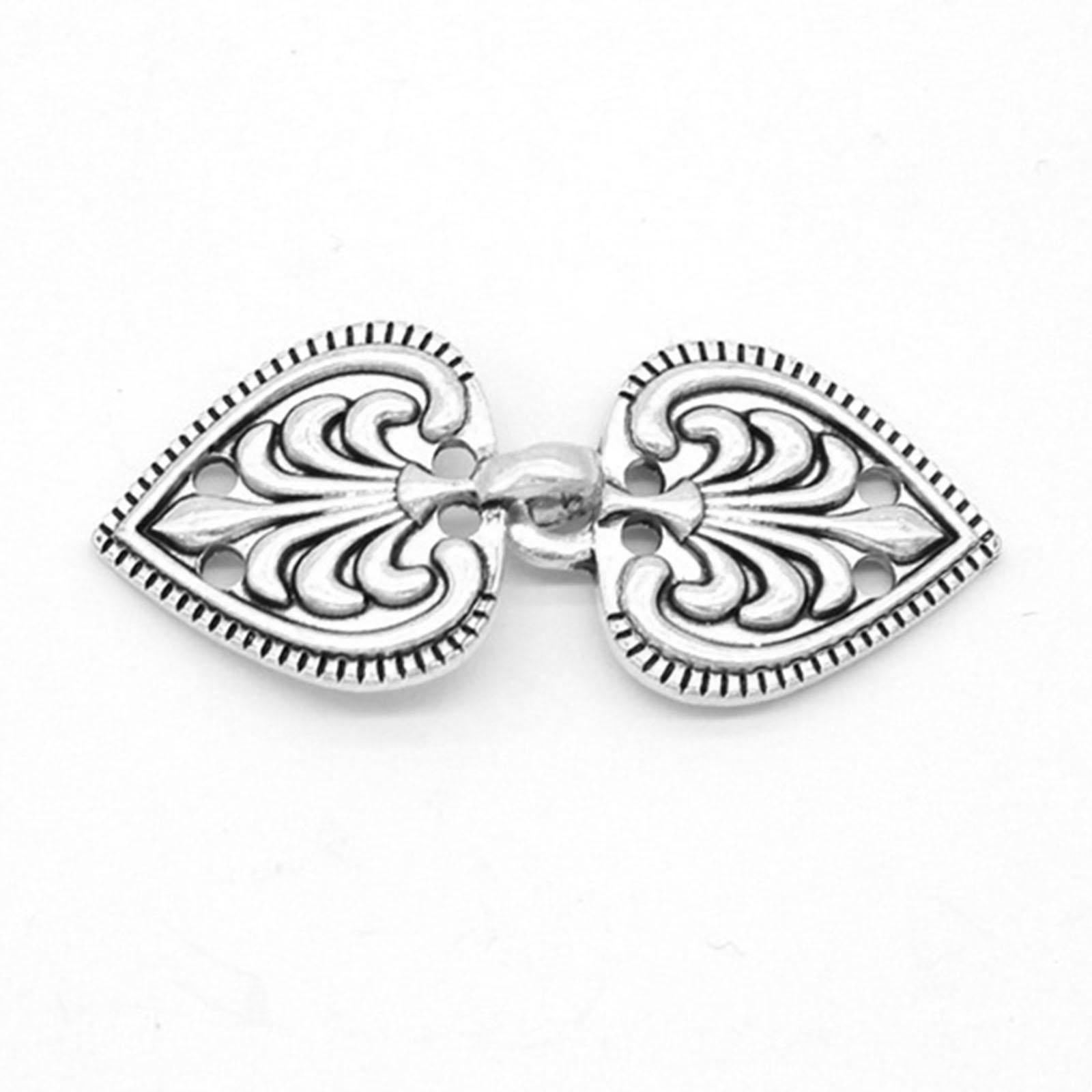 4Pcs Medieval Alloy Shawl Fastener Sew Cardigan Clips Celtic for Girl Women Silver