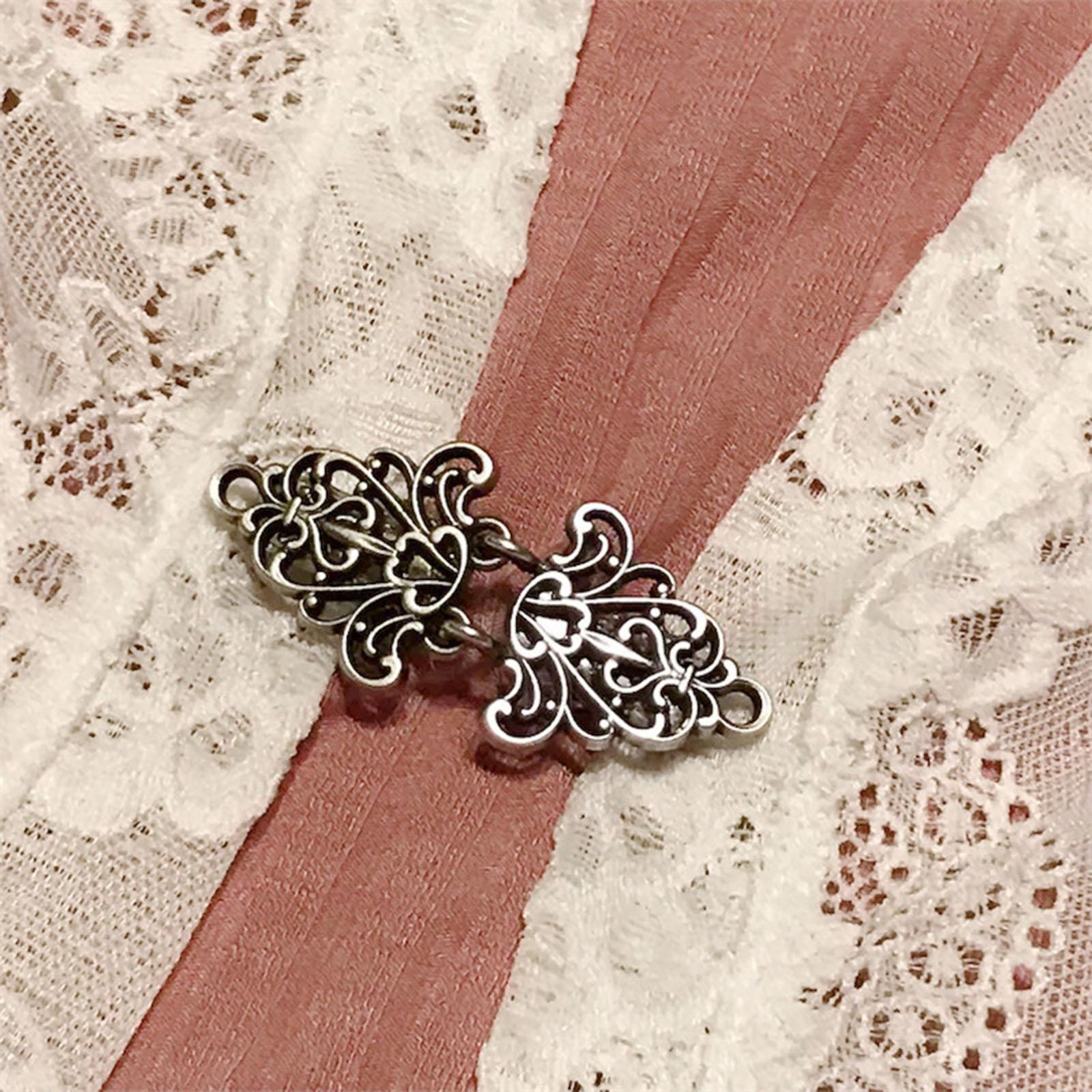 4Pcs Medieval Alloy Shawl Fastener Sew Cardigan Clips Celtic for Girl Women Silver