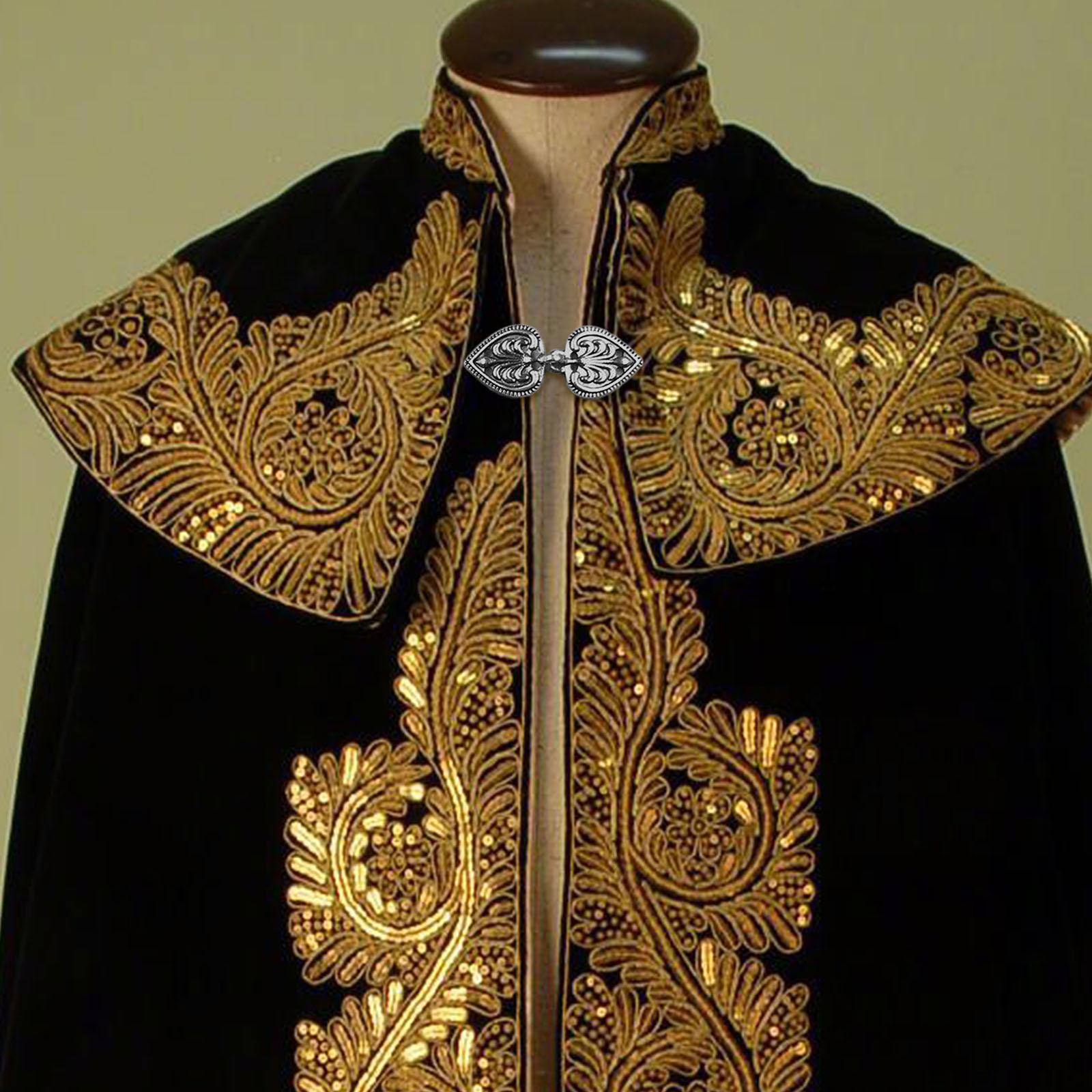 4Pcs Medieval Alloy Shawl Fastener Sew Cardigan Clips Celtic for Girl Women Silver