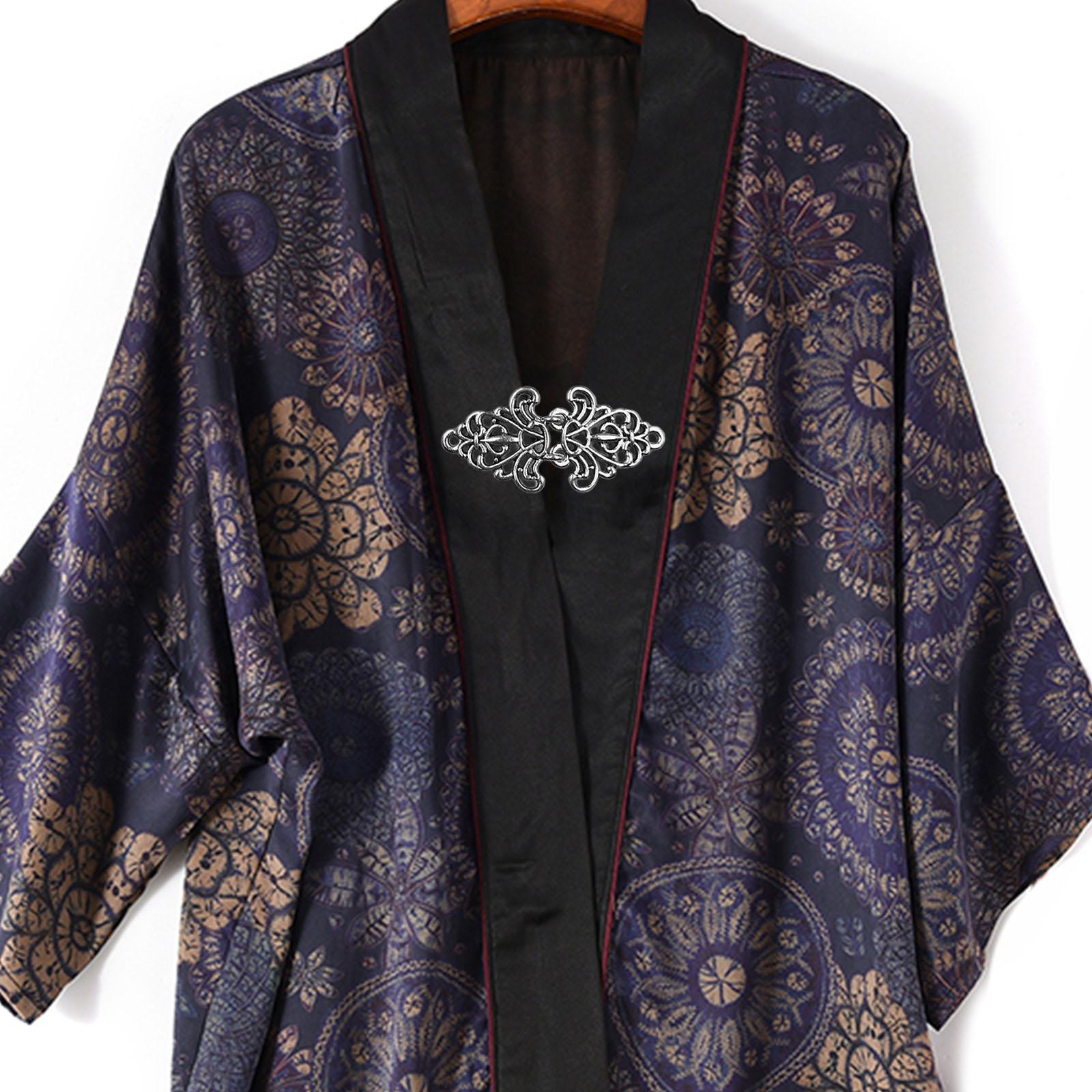 4Pcs Medieval Alloy Shawl Fastener Sew Cardigan Clips Celtic for Girl Women Silver