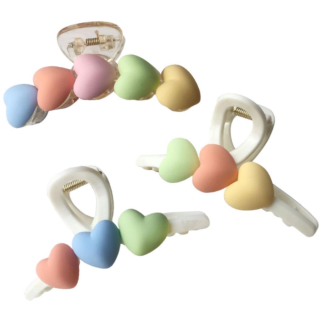 Acrylic Hair Claw Clips Hair Clamps Durable Jaw Heart Clear 10cm