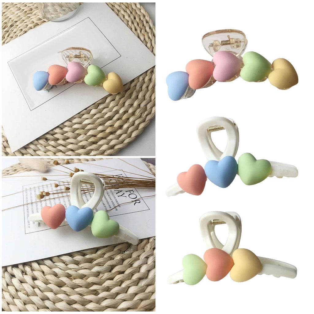 Acrylic Hair Claw Clips Hair Clamps Durable Jaw Heart Clear 10cm