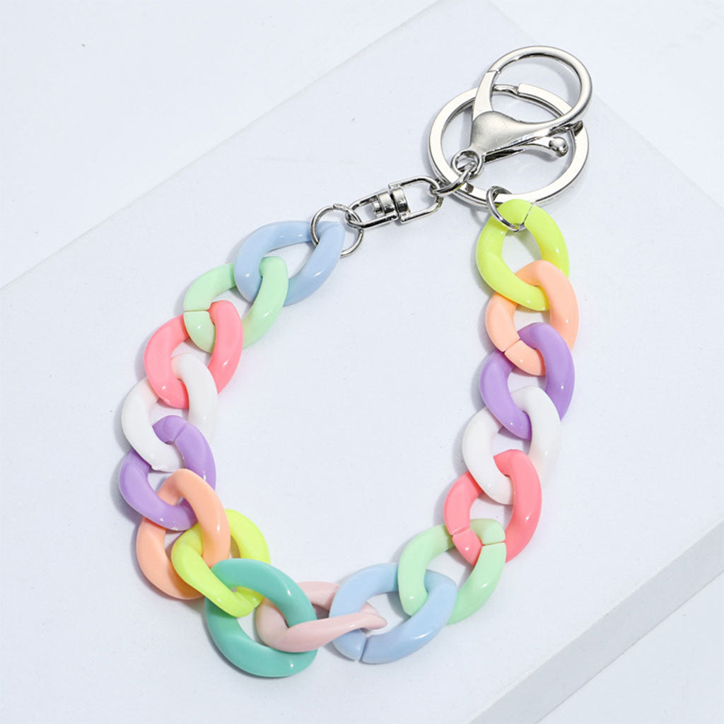 Acrylic Plastic Link Chain Keychain Keyring Personalized Handmade E1897