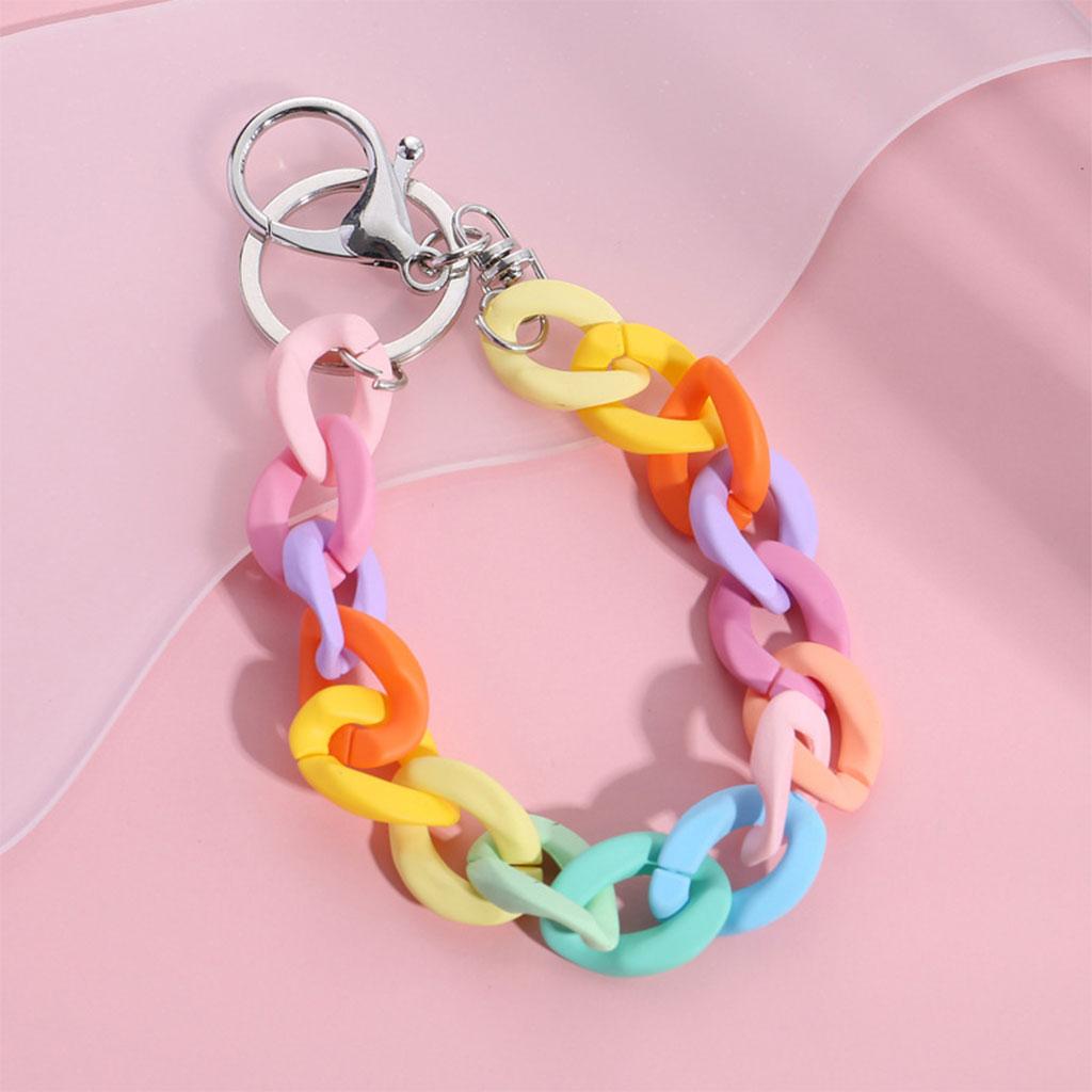 Acrylic Plastic Link Chain Keychain Keyring Personalized Handmade E3466