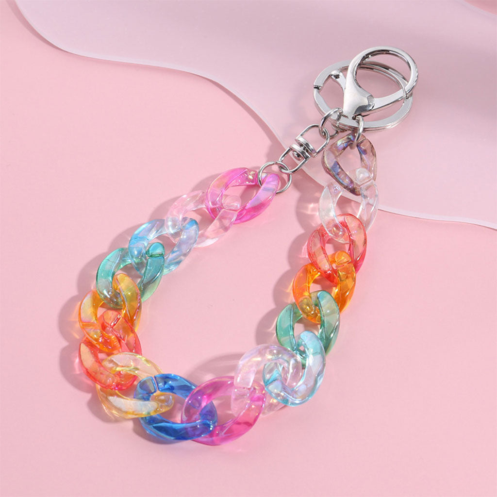 Acrylic Plastic Link Chain Keychain Keyring Personalized Handmade E3467