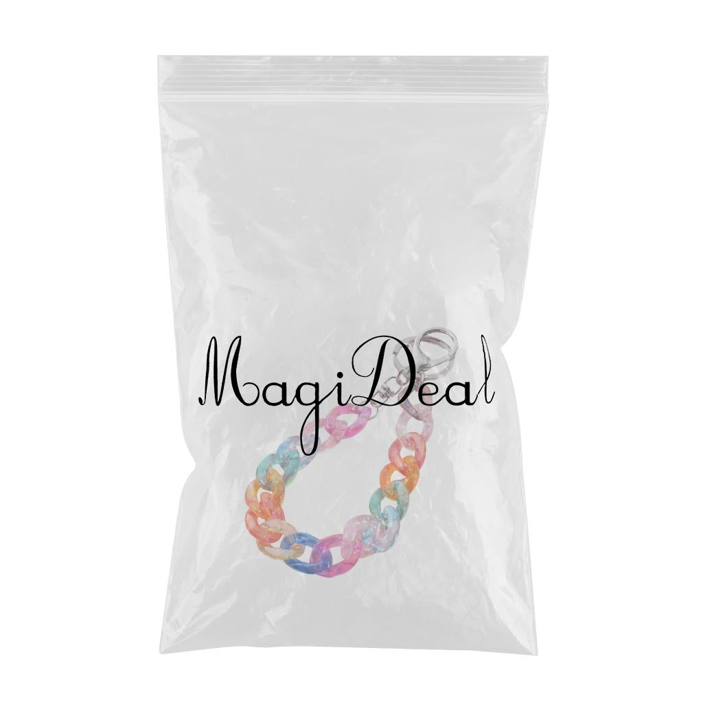 Acrylic Plastic Link Chain Keychain Keyring Personalized Handmade E3467