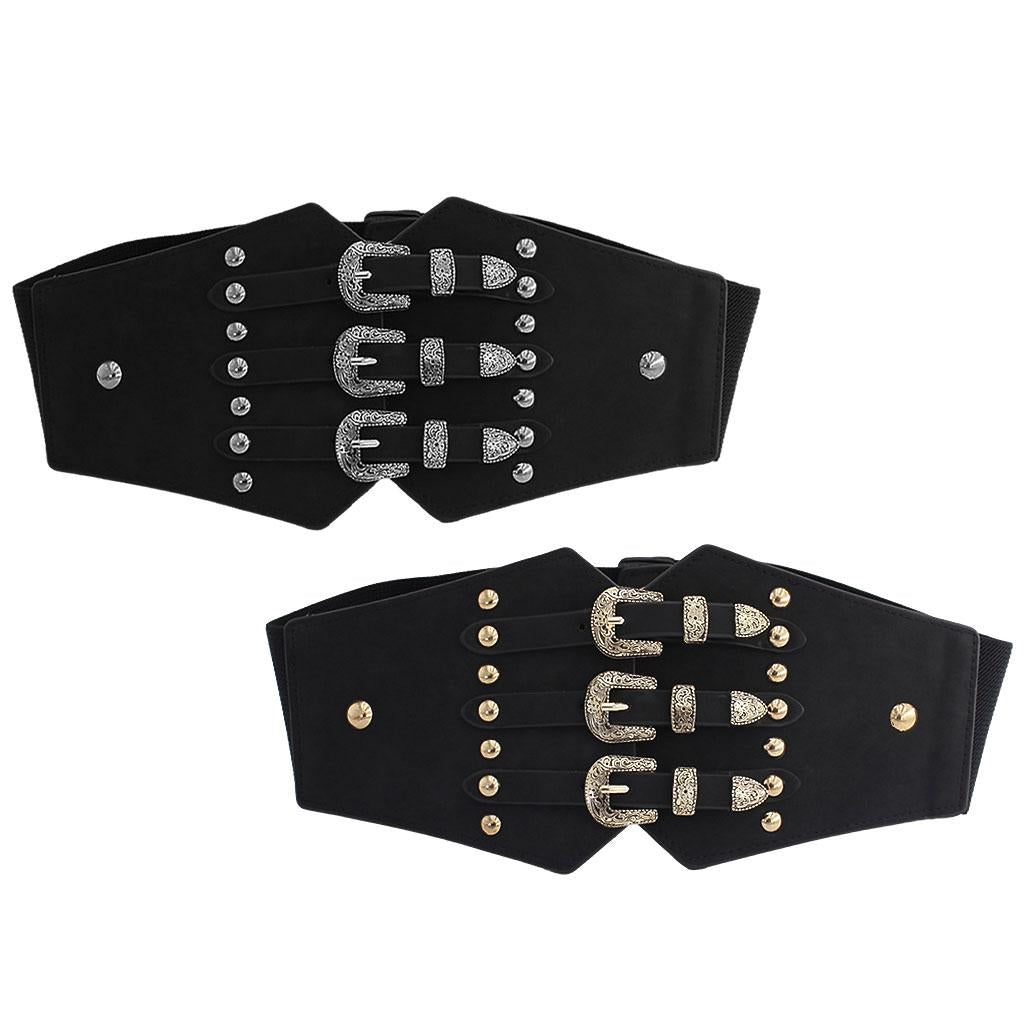 Retro Women Waist Belt Casual Alloy Buckle Fashion Dress Waistband Gold