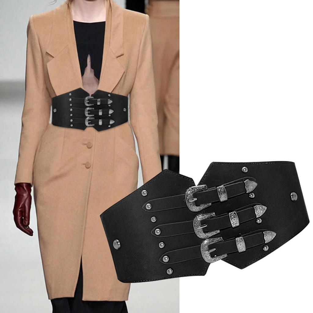 Retro Women Waist Belt Casual Alloy Buckle Fashion Dress Waistband Silver