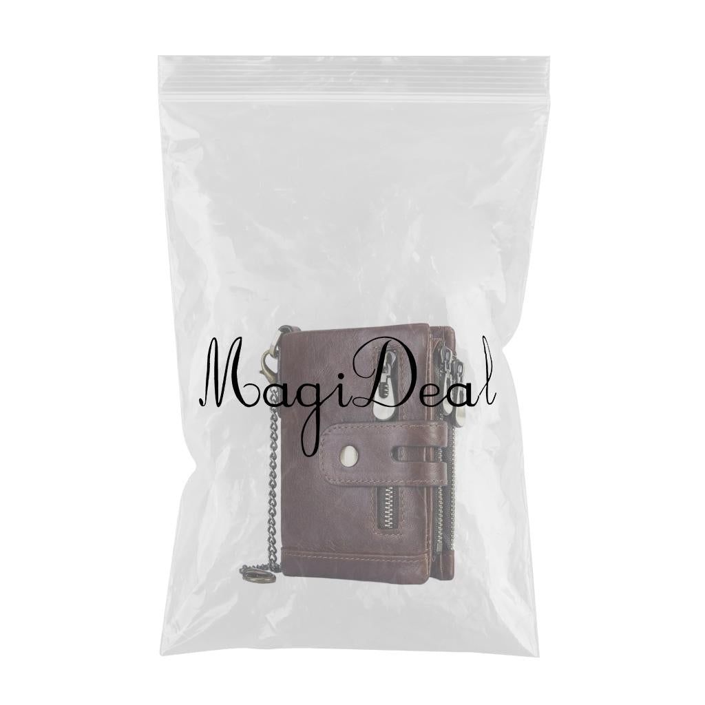 Mens Wallet Cowhide Leather Wallet Credit Card Holder RFID Bifold Coffee