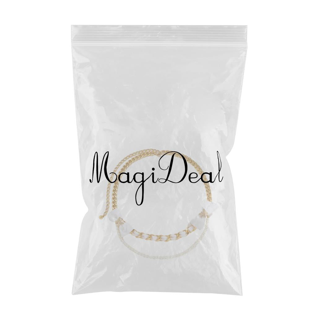 Trendy Alloy Waist Chain Velvet Bow Body Chain Metal Link for Jeans Dress Gold White