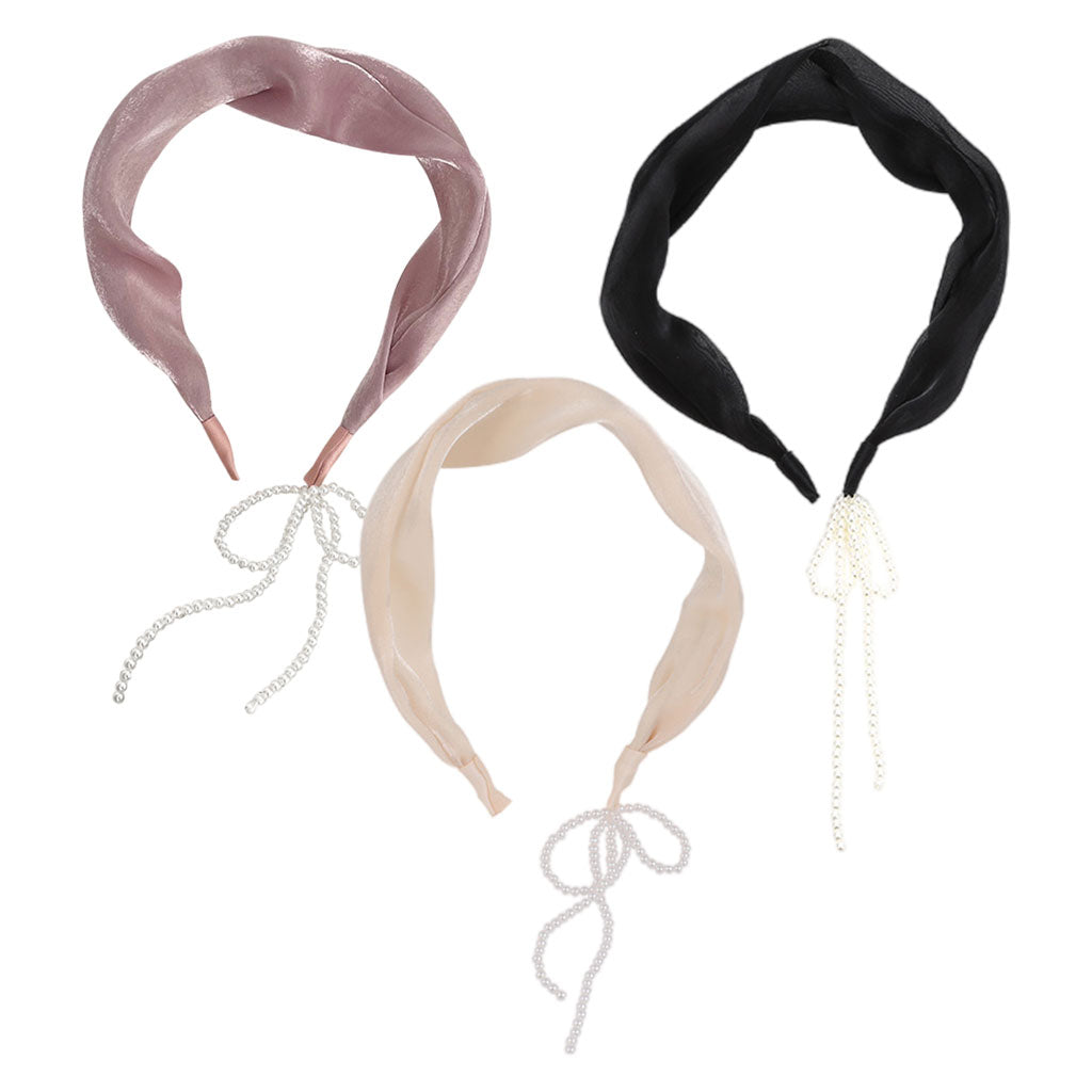 Women Tassel Earring Hairband Sweet Headdress Pendant for Female Girls Black