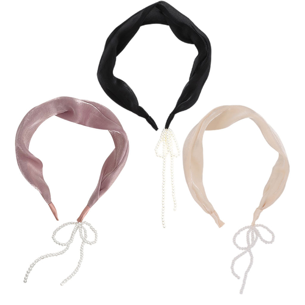 Women Tassel Earring Hairband Sweet Headdress Pendant for Female Girls Black