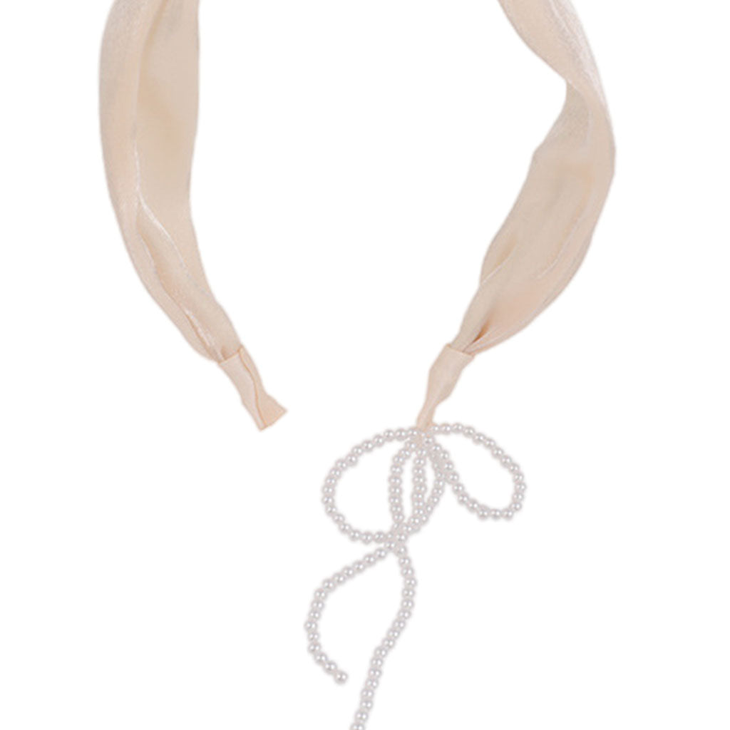 Women Tassel Earring Hairband Sweet Headdress Pendant for Female Girls Beige