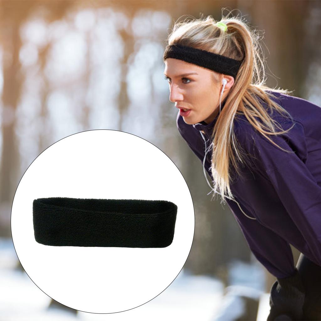 Sweatbands Towel Sports Headband Thin Elastic for Washing Bath Salon Black
