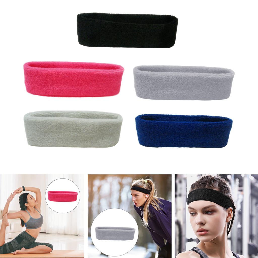 Sweatbands Towel Sports Headband Thin Elastic for Washing Bath Salon Black