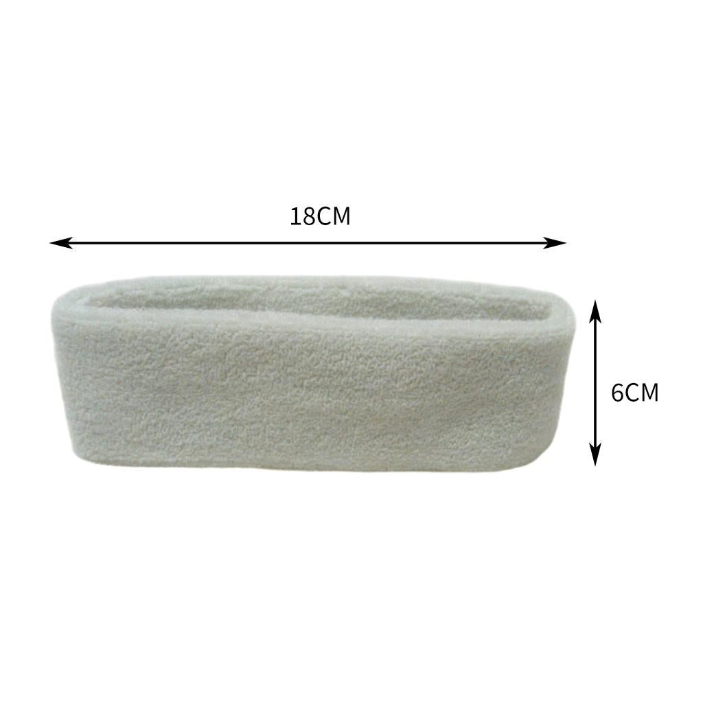 Sweatbands Towel Sports Headband Thin Elastic for Washing Bath Salon White